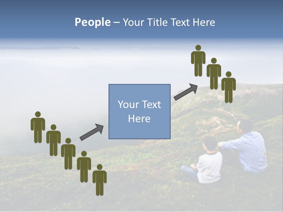 A Couple Of People Sitting On Top Of A Hill PowerPoint Template