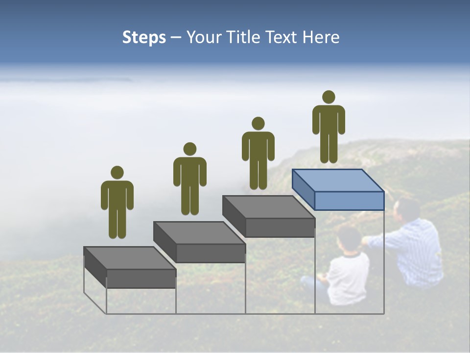 A Couple Of People Sitting On Top Of A Hill PowerPoint Template