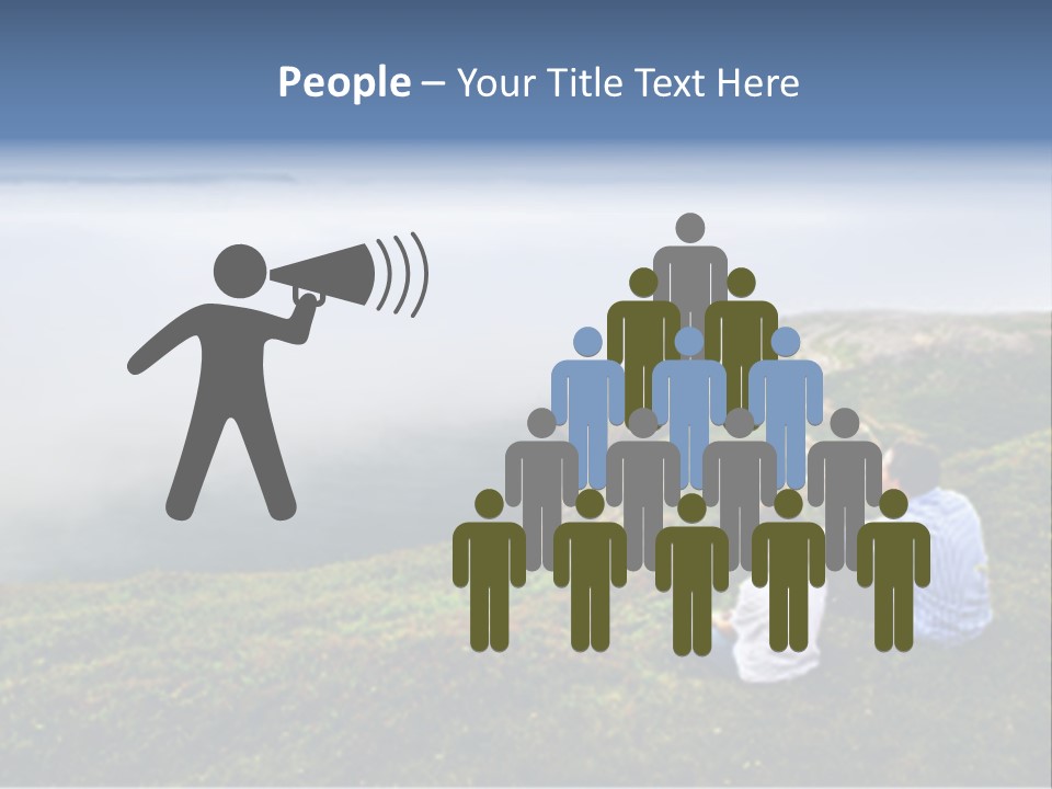 A Couple Of People Sitting On Top Of A Hill PowerPoint Template