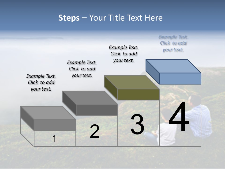 A Couple Of People Sitting On Top Of A Hill PowerPoint Template