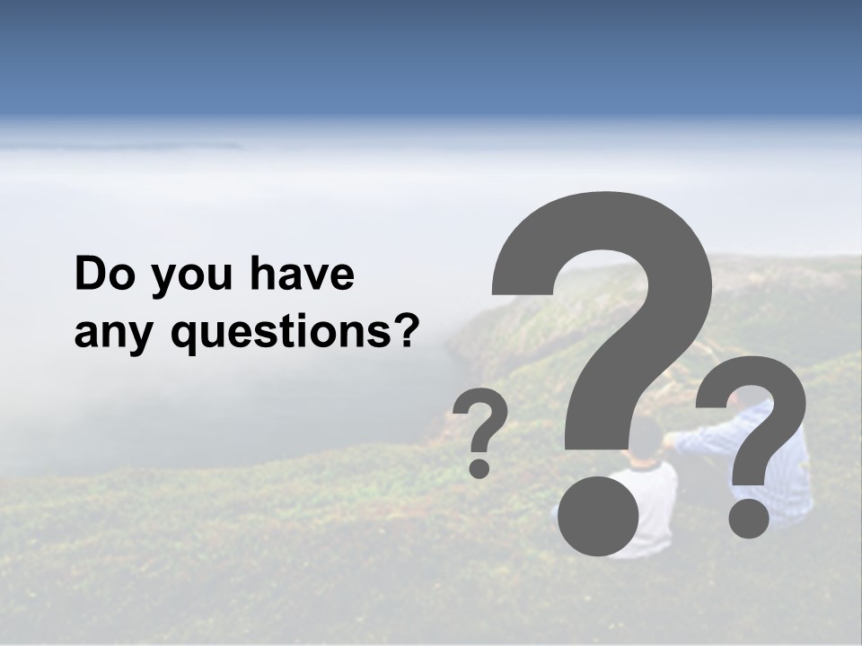 A Couple Of People Sitting On Top Of A Hill PowerPoint Template
