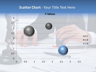 A Man In A Suit And Tie Holding A Stamper In Front Of A Statue PowerPoint Template