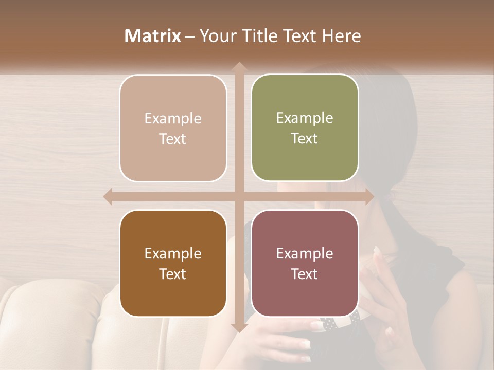 A Woman Sitting On A Couch With Her Hand On Her Chest PowerPoint Template