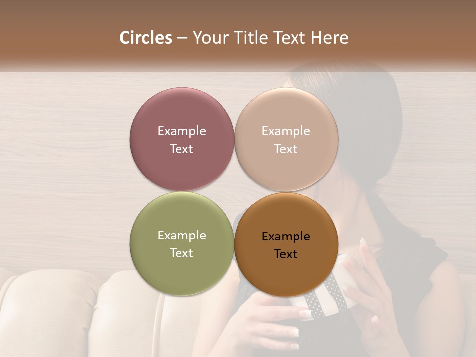 A Woman Sitting On A Couch With Her Hand On Her Chest PowerPoint Template