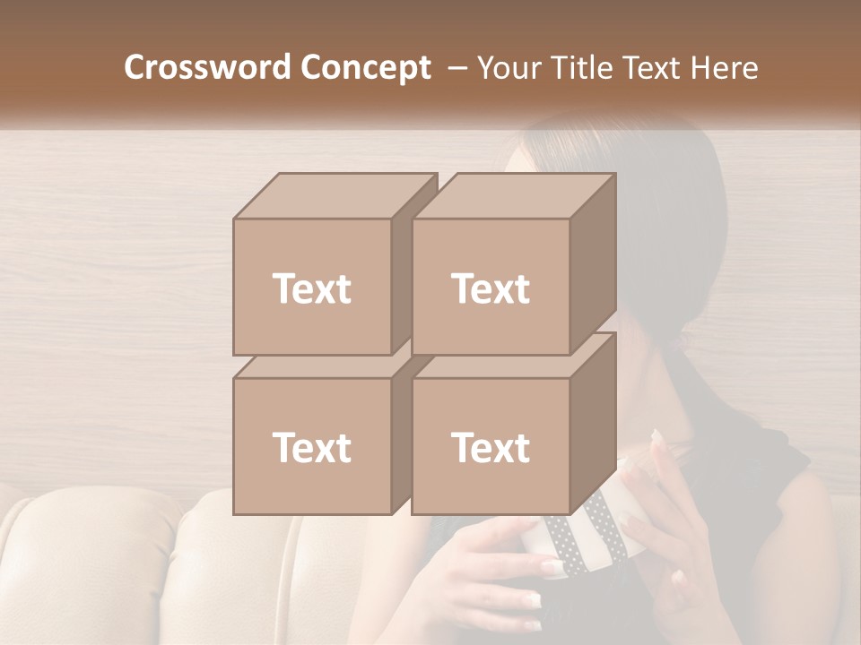 A Woman Sitting On A Couch With Her Hand On Her Chest PowerPoint Template