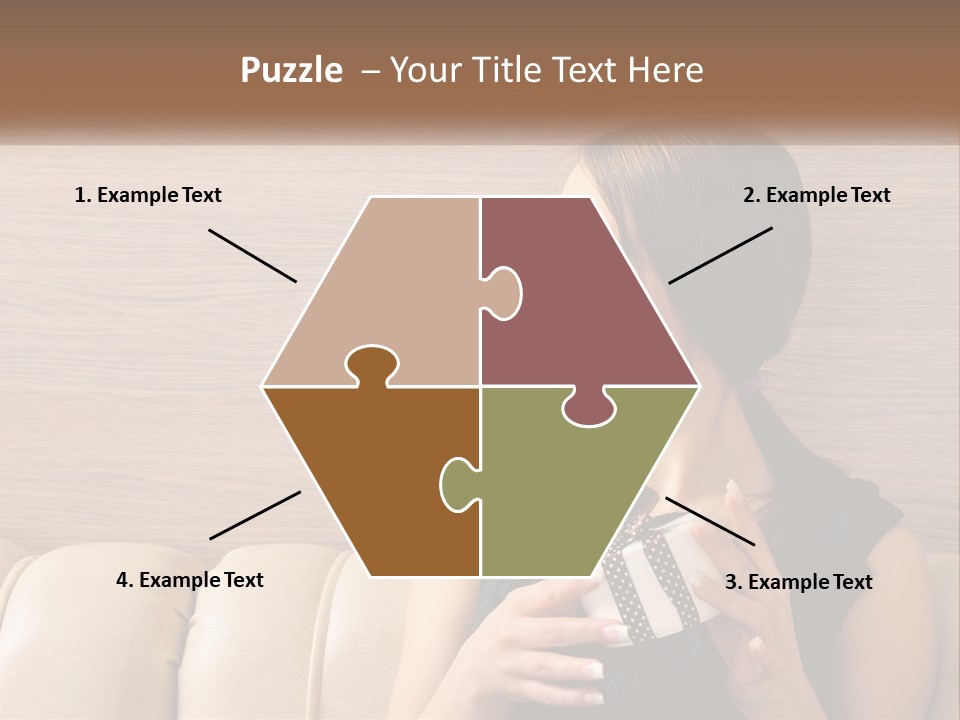 A Woman Sitting On A Couch With Her Hand On Her Chest PowerPoint Template