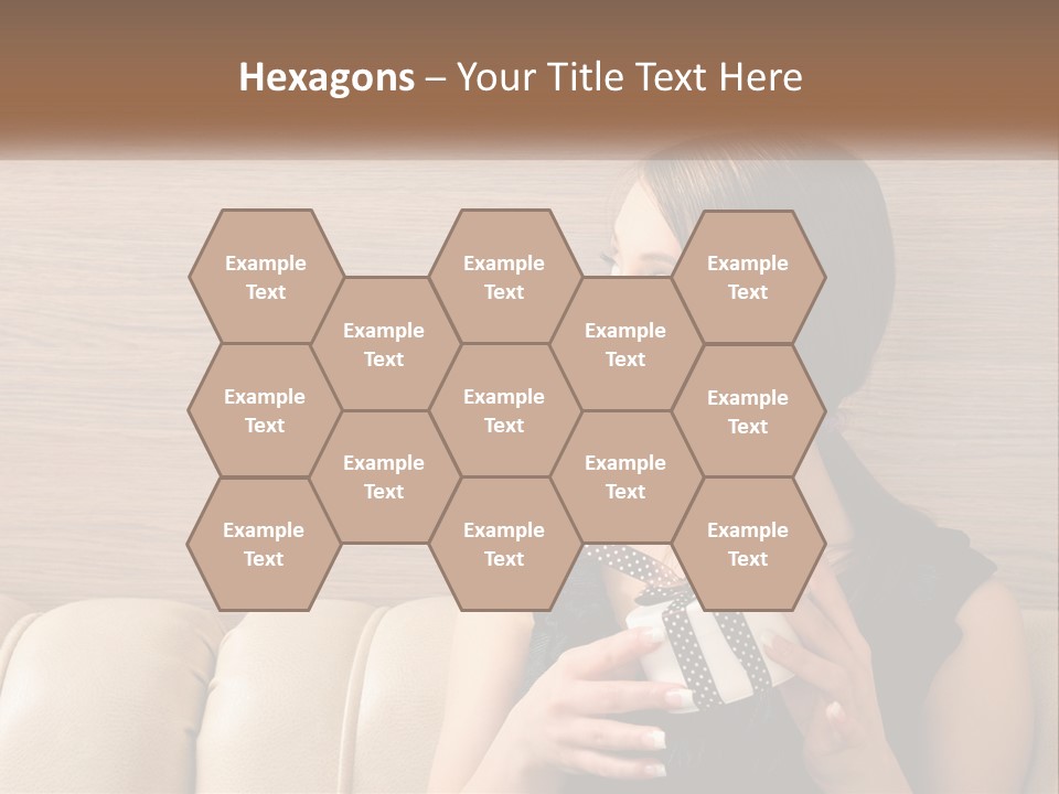 A Woman Sitting On A Couch With Her Hand On Her Chest PowerPoint Template