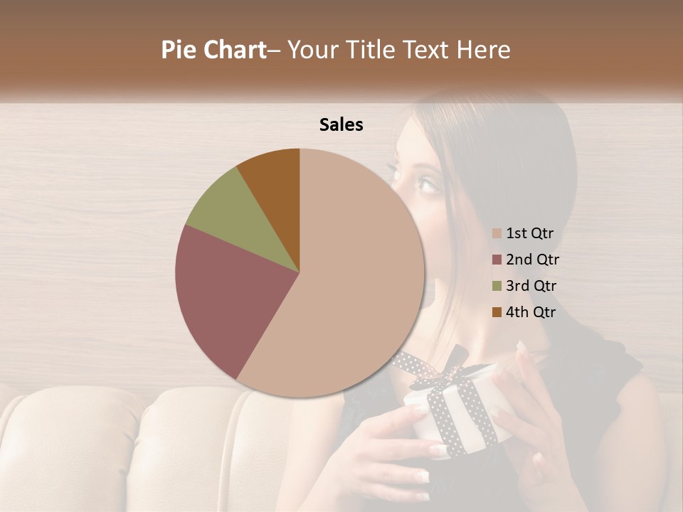 A Woman Sitting On A Couch With Her Hand On Her Chest PowerPoint Template