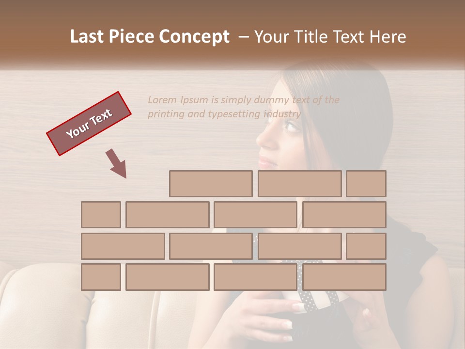 A Woman Sitting On A Couch With Her Hand On Her Chest PowerPoint Template