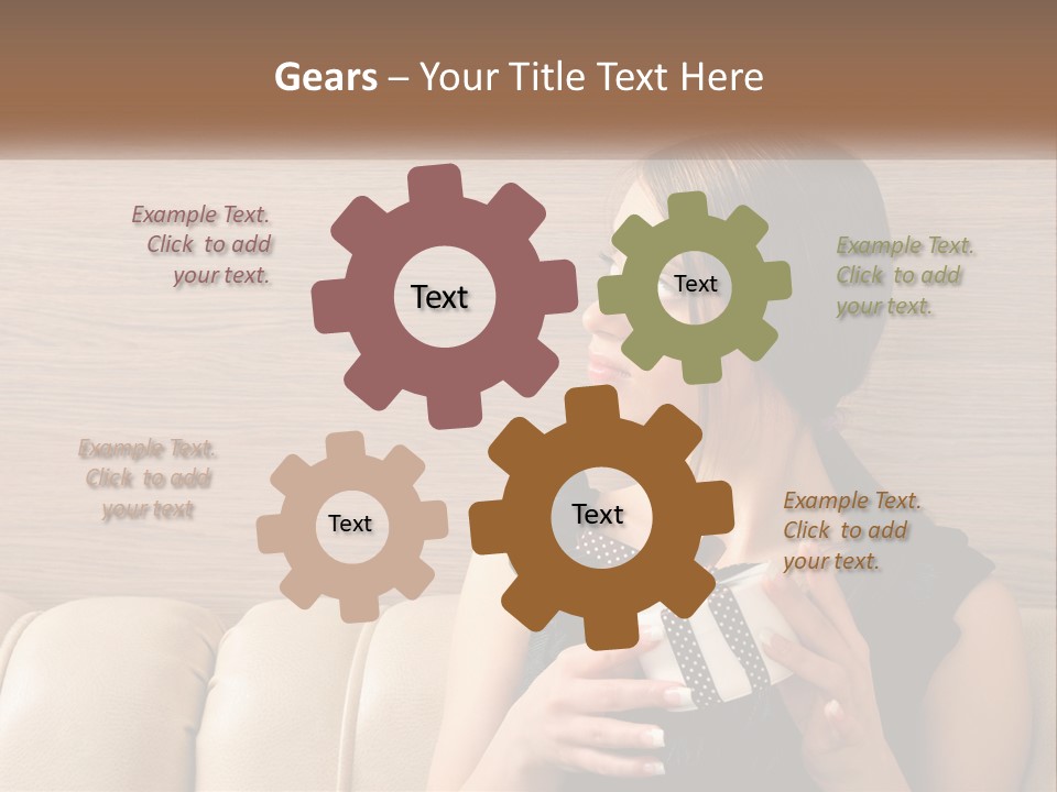 A Woman Sitting On A Couch With Her Hand On Her Chest PowerPoint Template
