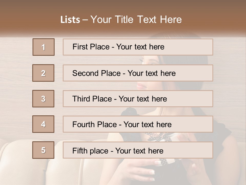 A Woman Sitting On A Couch With Her Hand On Her Chest PowerPoint Template