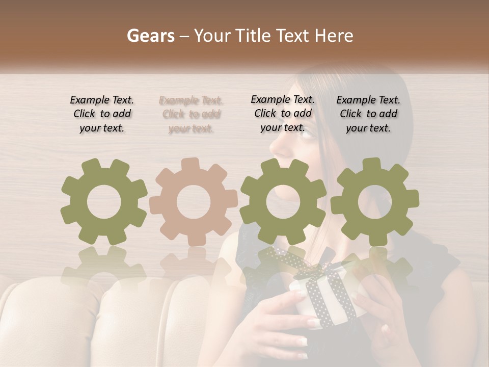 A Woman Sitting On A Couch With Her Hand On Her Chest PowerPoint Template
