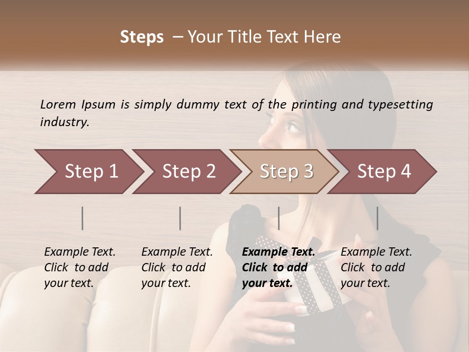 A Woman Sitting On A Couch With Her Hand On Her Chest PowerPoint Template
