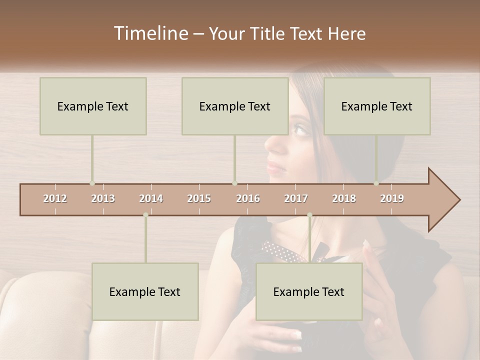 A Woman Sitting On A Couch With Her Hand On Her Chest PowerPoint Template
