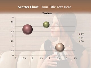 A Woman Sitting On A Couch With Her Hand On Her Chest PowerPoint Template