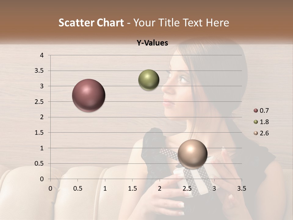 A Woman Sitting On A Couch With Her Hand On Her Chest PowerPoint Template