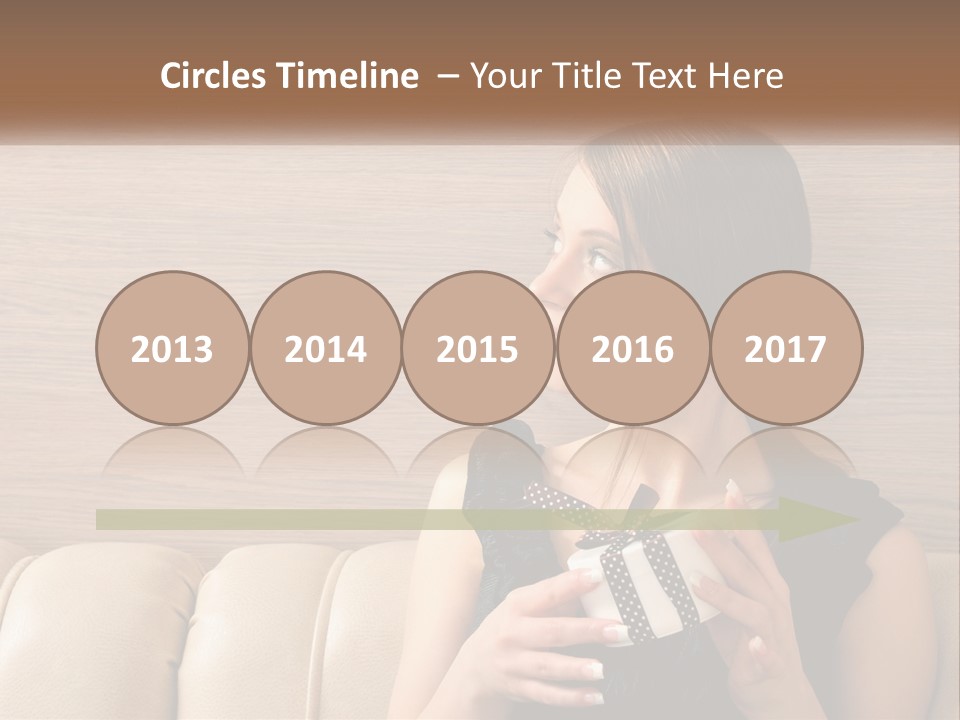 A Woman Sitting On A Couch With Her Hand On Her Chest PowerPoint Template