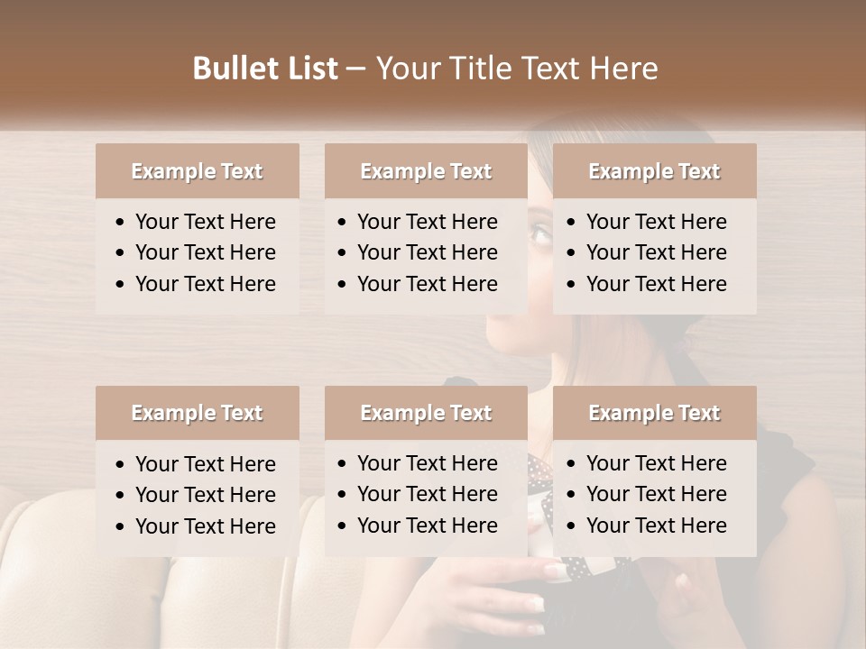 A Woman Sitting On A Couch With Her Hand On Her Chest PowerPoint Template