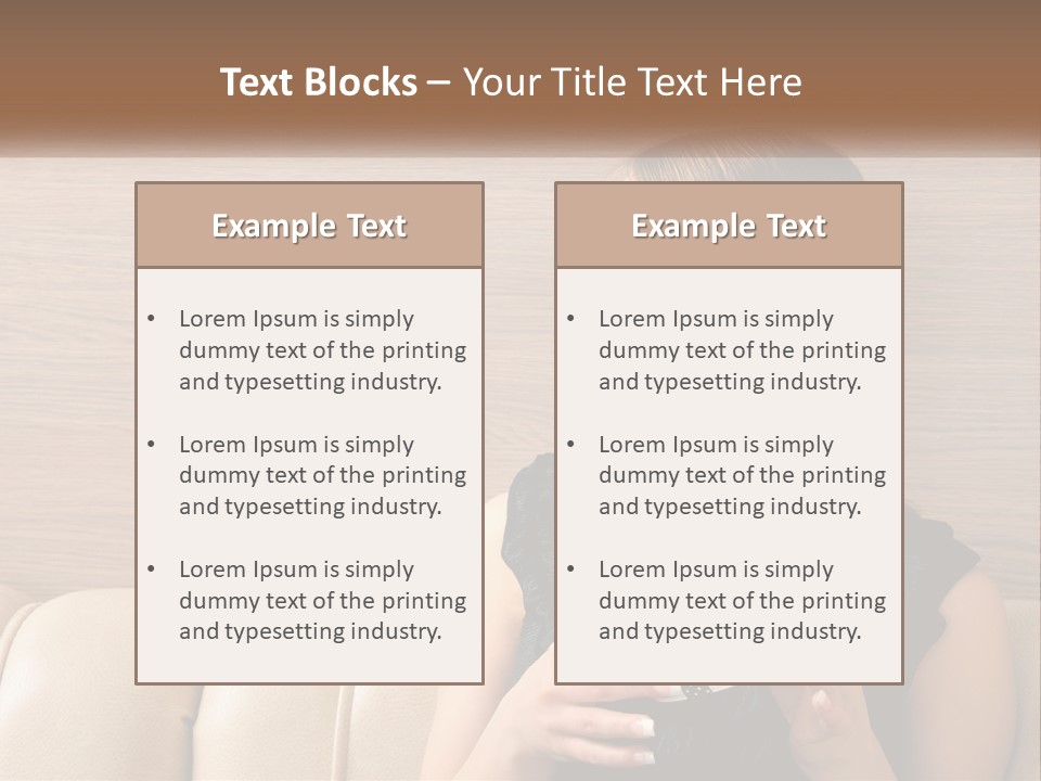 A Woman Sitting On A Couch With Her Hand On Her Chest PowerPoint Template