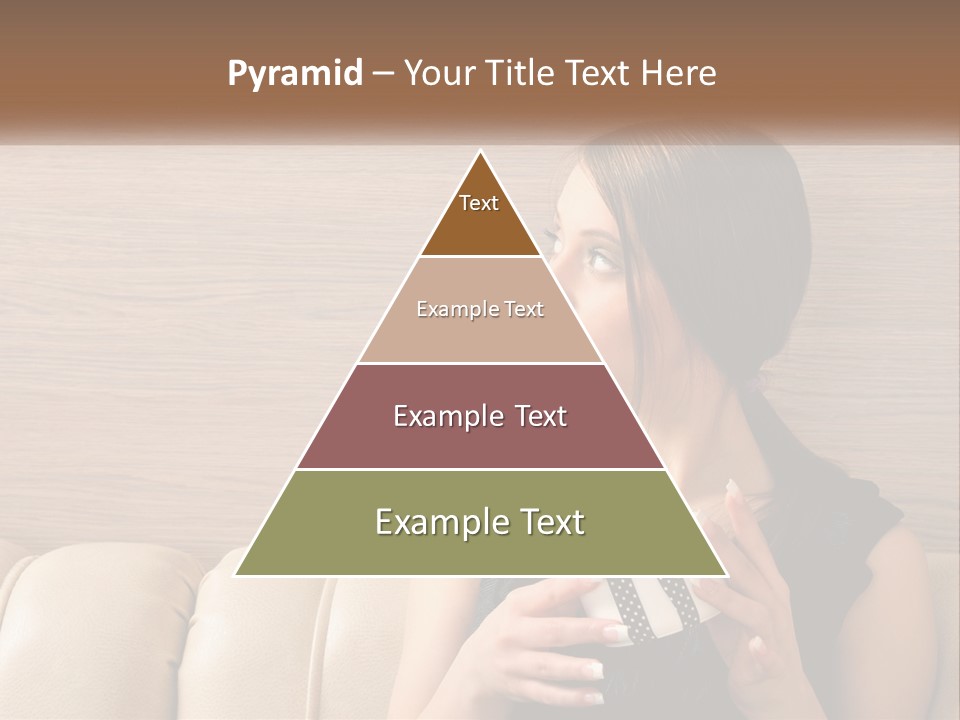 A Woman Sitting On A Couch With Her Hand On Her Chest PowerPoint Template