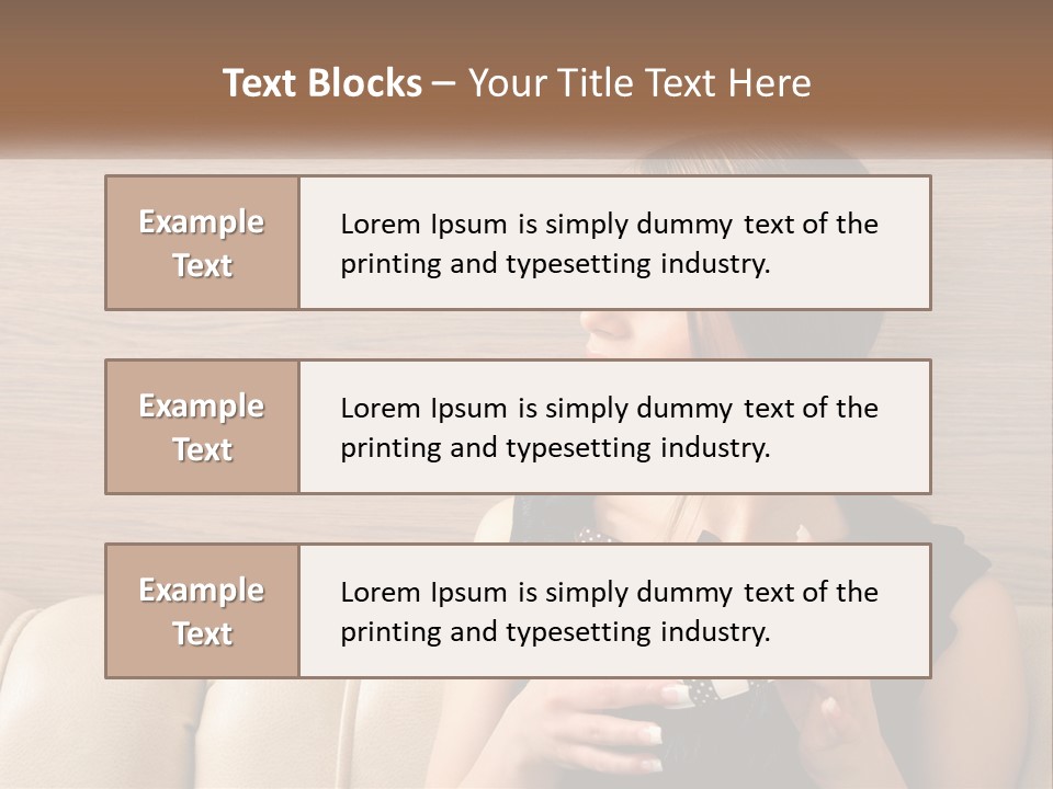 A Woman Sitting On A Couch With Her Hand On Her Chest PowerPoint Template