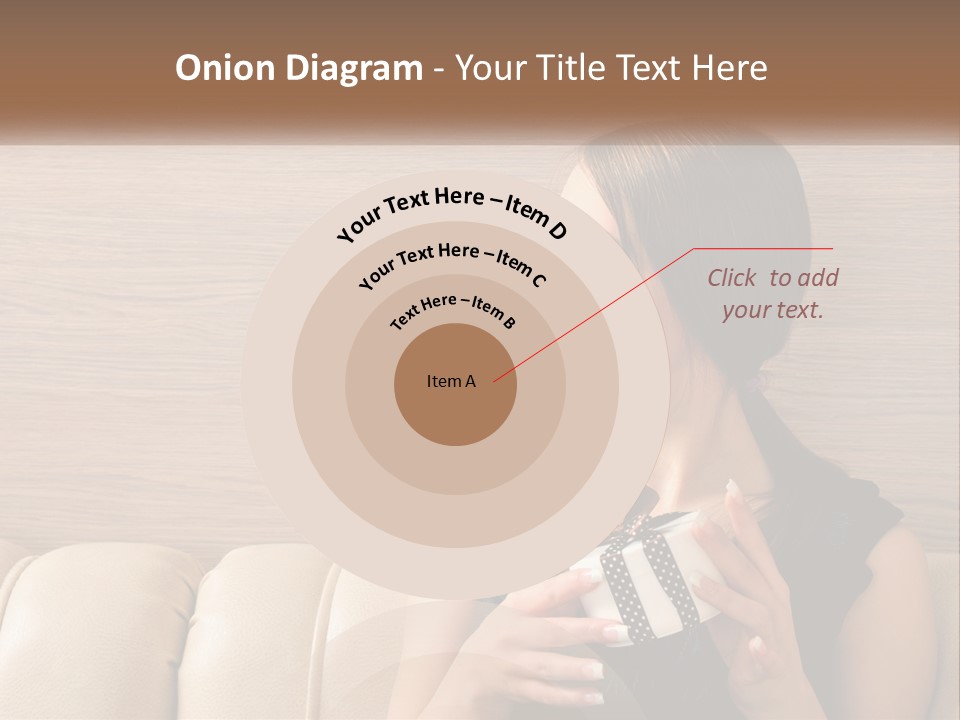 A Woman Sitting On A Couch With Her Hand On Her Chest PowerPoint Template