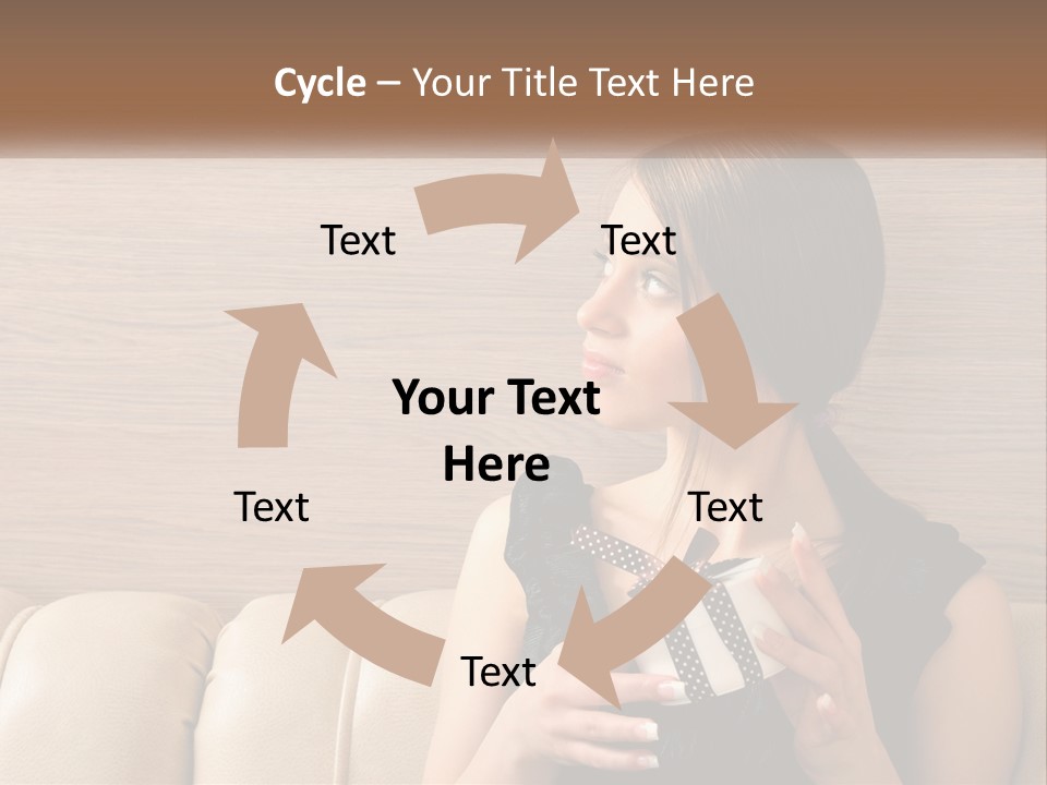 A Woman Sitting On A Couch With Her Hand On Her Chest PowerPoint Template