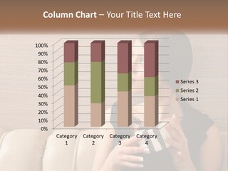 A Woman Sitting On A Couch With Her Hand On Her Chest PowerPoint Template