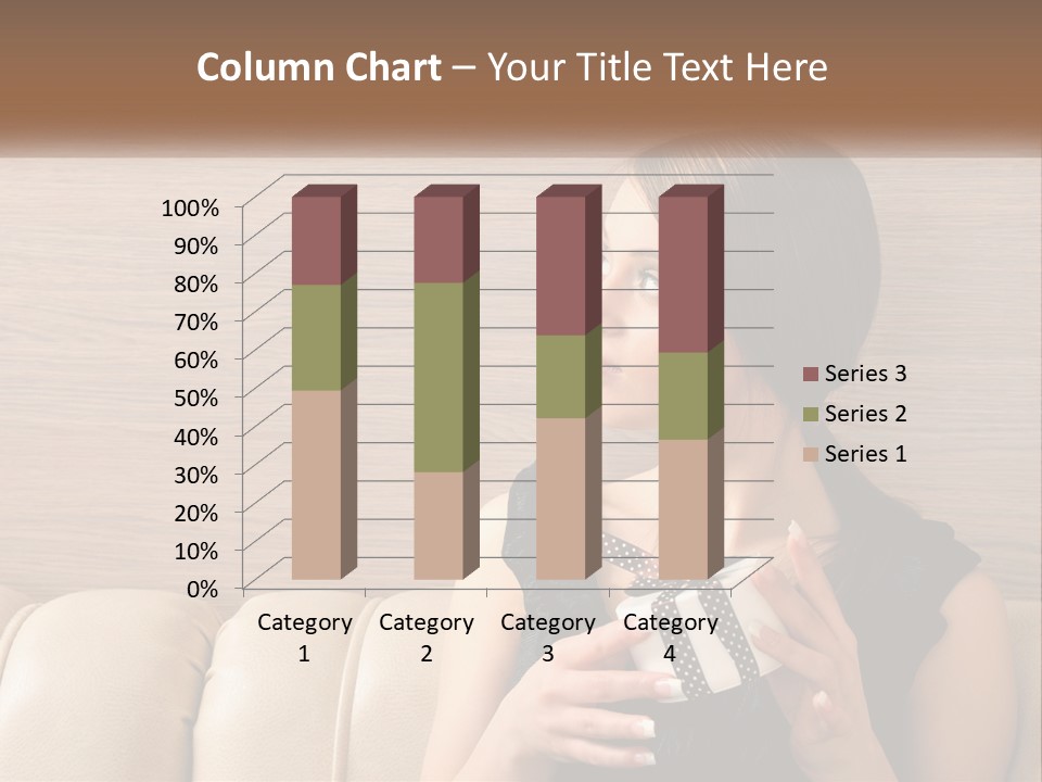 A Woman Sitting On A Couch With Her Hand On Her Chest PowerPoint Template