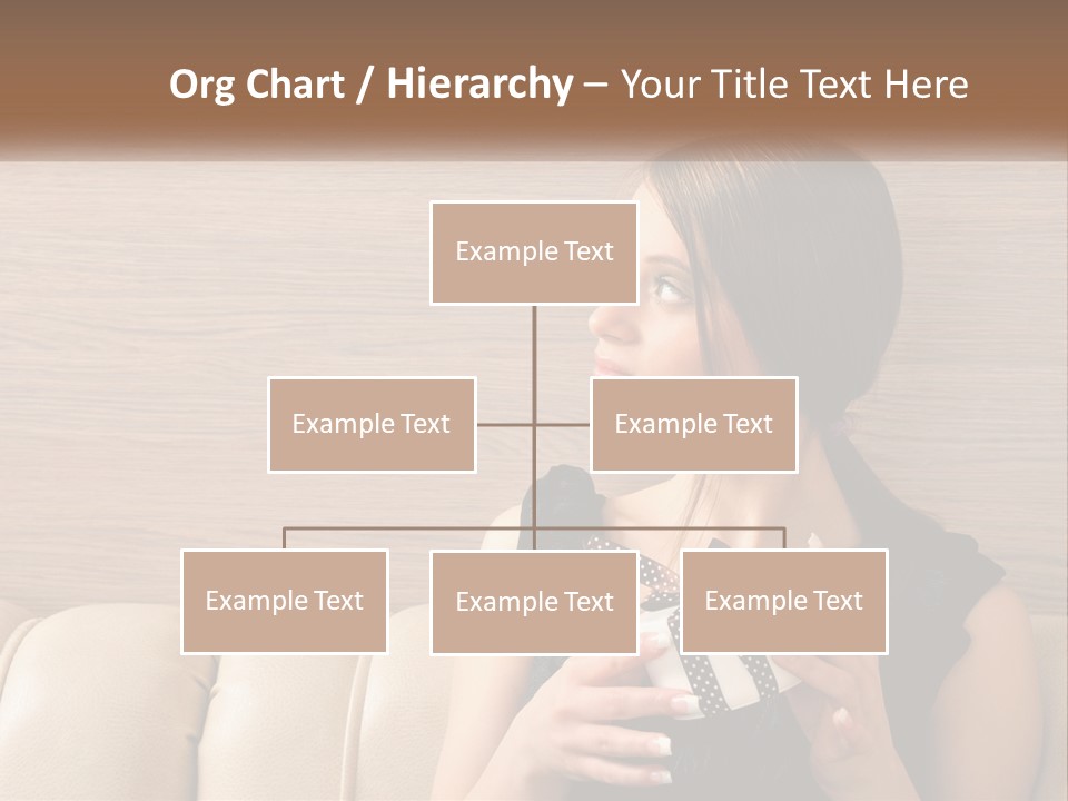 A Woman Sitting On A Couch With Her Hand On Her Chest PowerPoint Template