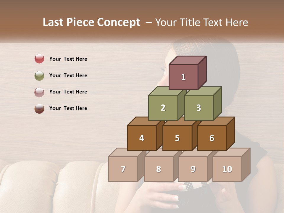 A Woman Sitting On A Couch With Her Hand On Her Chest PowerPoint Template