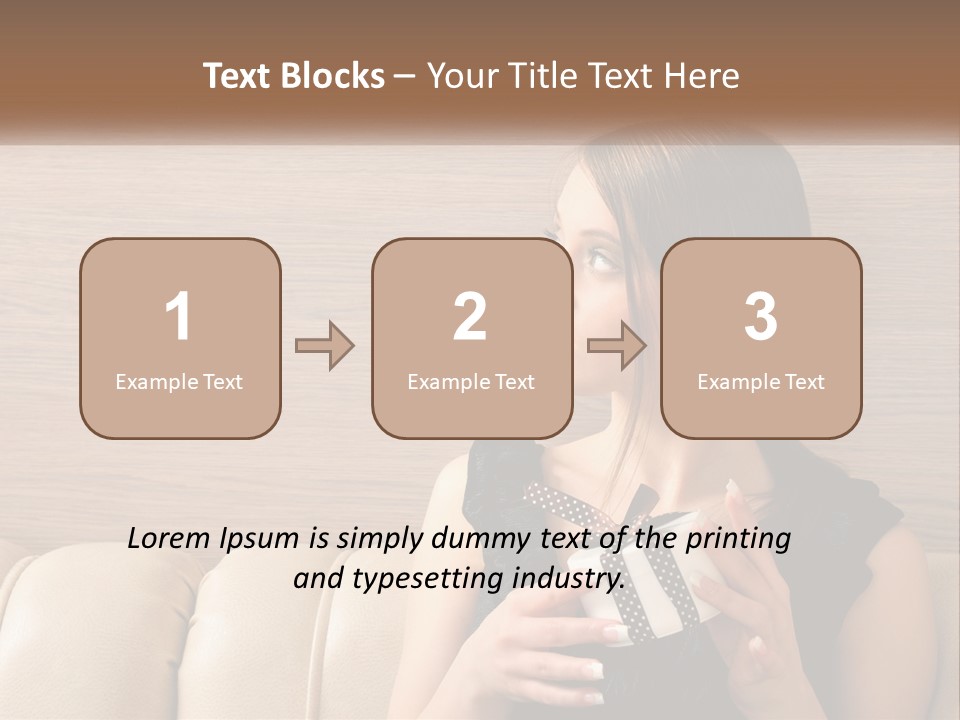 A Woman Sitting On A Couch With Her Hand On Her Chest PowerPoint Template