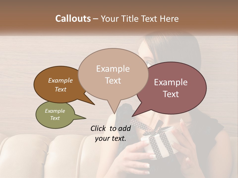 A Woman Sitting On A Couch With Her Hand On Her Chest PowerPoint Template