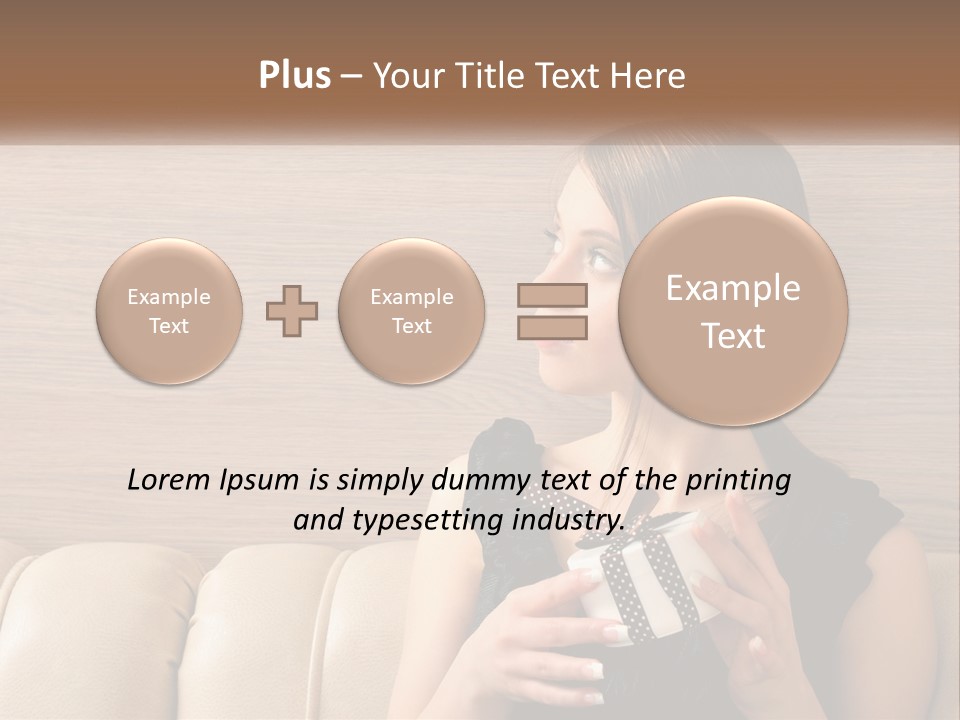 A Woman Sitting On A Couch With Her Hand On Her Chest PowerPoint Template