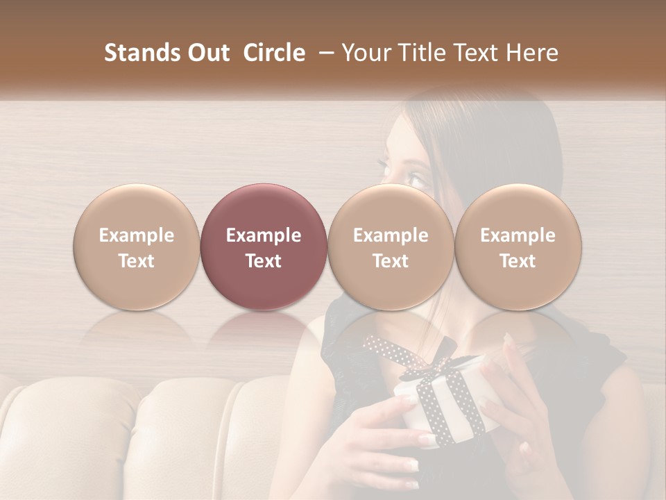 A Woman Sitting On A Couch With Her Hand On Her Chest PowerPoint Template