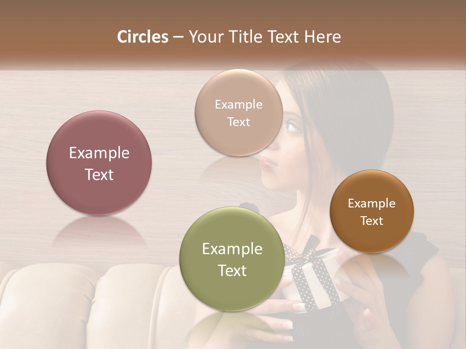 A Woman Sitting On A Couch With Her Hand On Her Chest PowerPoint Template