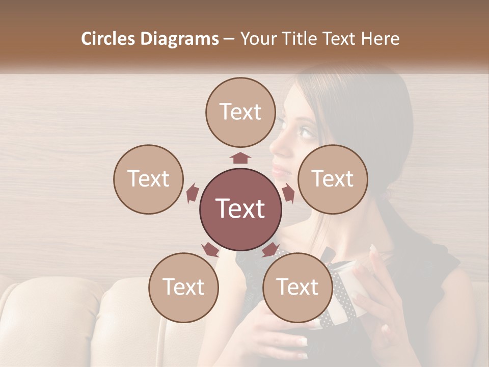 A Woman Sitting On A Couch With Her Hand On Her Chest PowerPoint Template