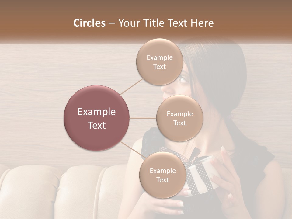 A Woman Sitting On A Couch With Her Hand On Her Chest PowerPoint Template