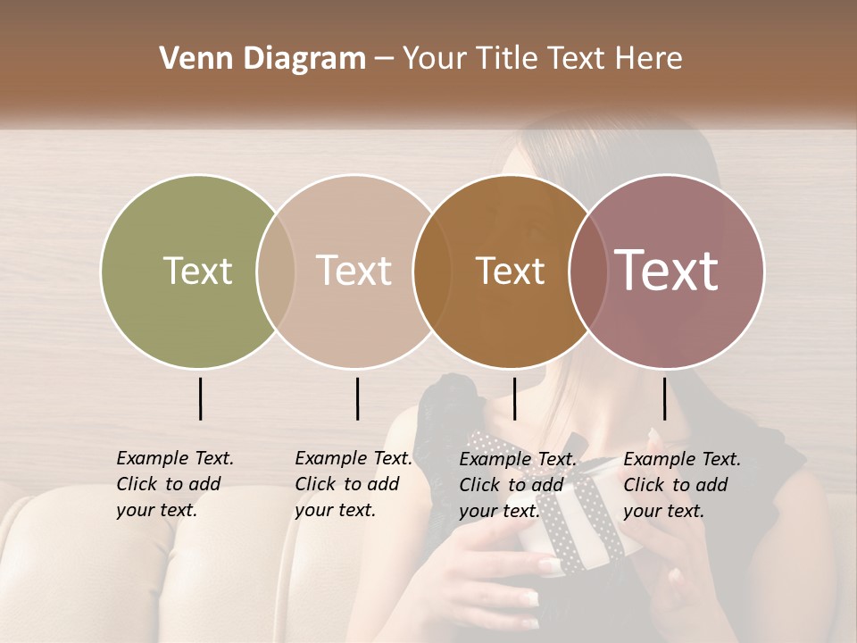 A Woman Sitting On A Couch With Her Hand On Her Chest PowerPoint Template