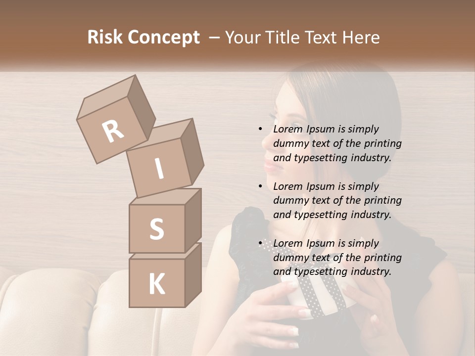 A Woman Sitting On A Couch With Her Hand On Her Chest PowerPoint Template