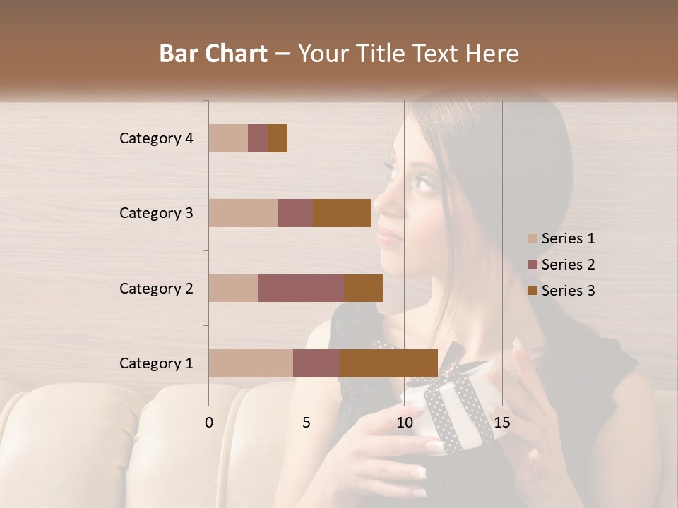 A Woman Sitting On A Couch With Her Hand On Her Chest PowerPoint Template