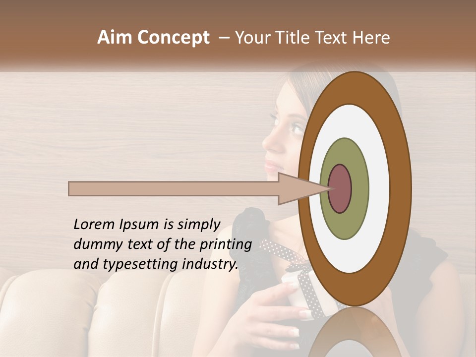 A Woman Sitting On A Couch With Her Hand On Her Chest PowerPoint Template