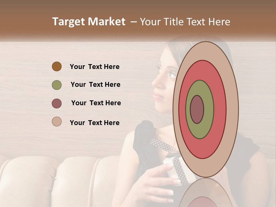 A Woman Sitting On A Couch With Her Hand On Her Chest PowerPoint Template