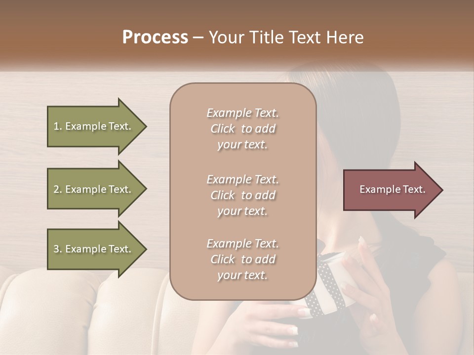 A Woman Sitting On A Couch With Her Hand On Her Chest PowerPoint Template
