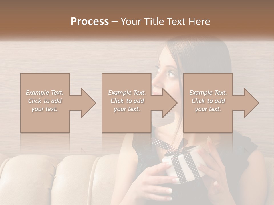 A Woman Sitting On A Couch With Her Hand On Her Chest PowerPoint Template