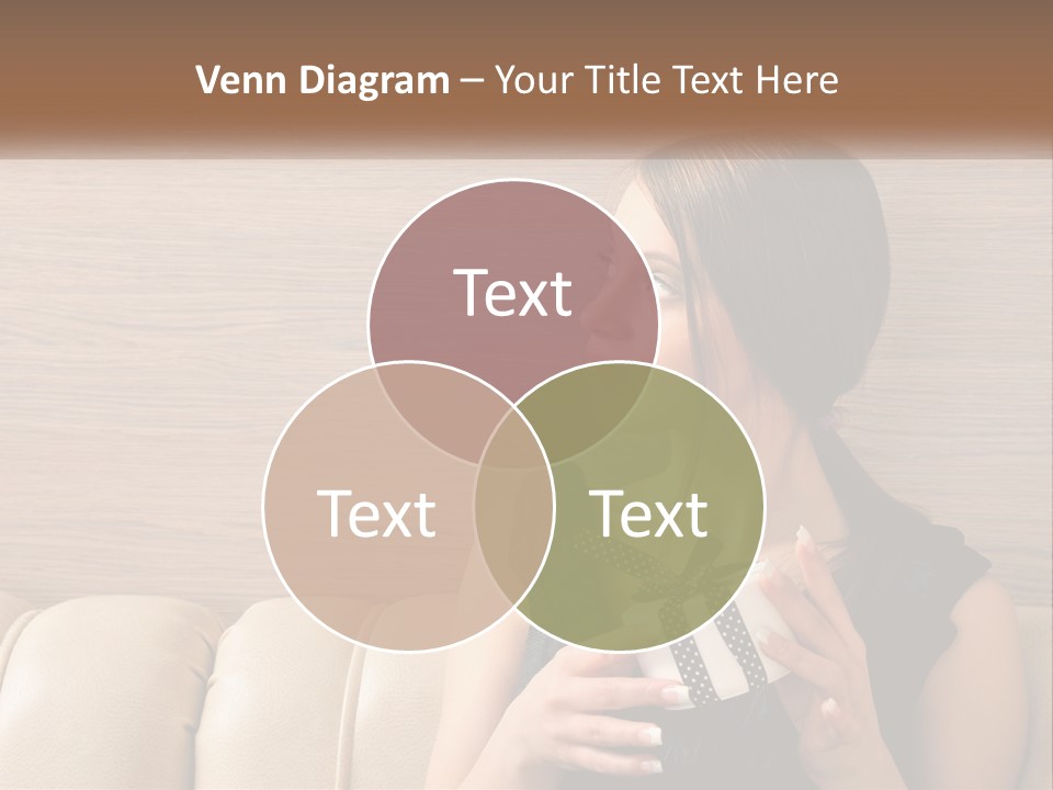 A Woman Sitting On A Couch With Her Hand On Her Chest PowerPoint Template
