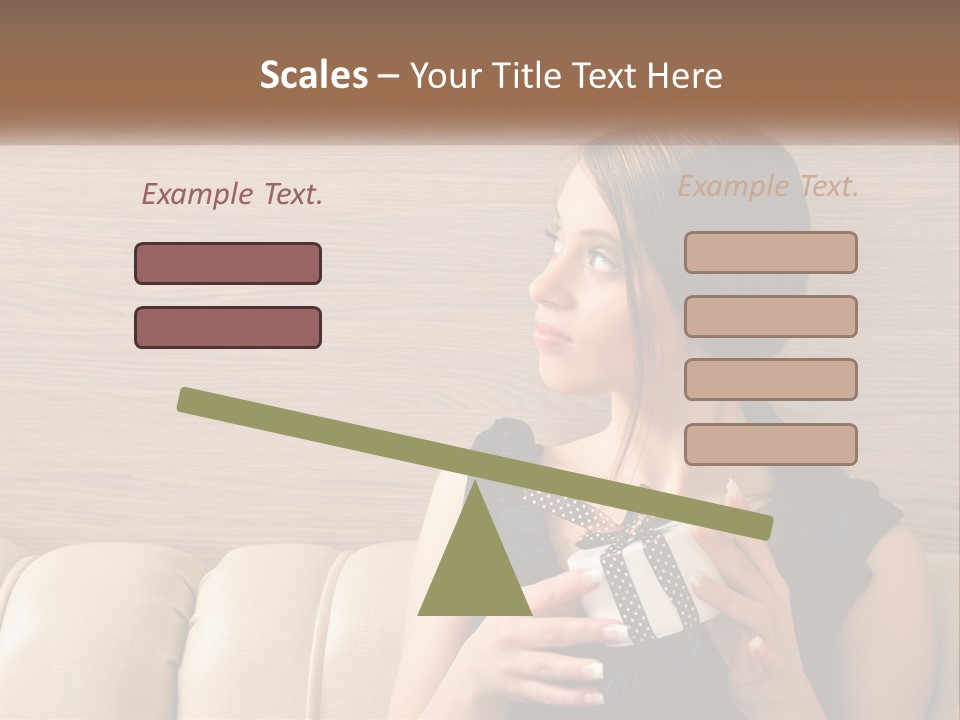 A Woman Sitting On A Couch With Her Hand On Her Chest PowerPoint Template