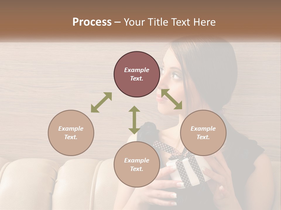A Woman Sitting On A Couch With Her Hand On Her Chest PowerPoint Template