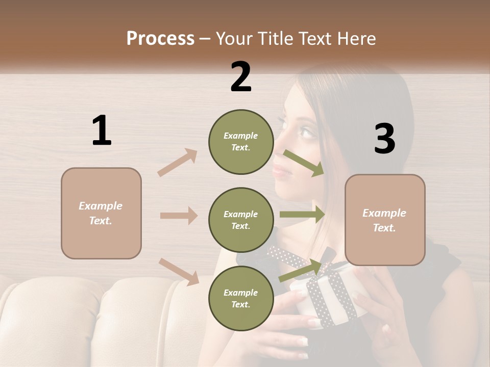 A Woman Sitting On A Couch With Her Hand On Her Chest PowerPoint Template