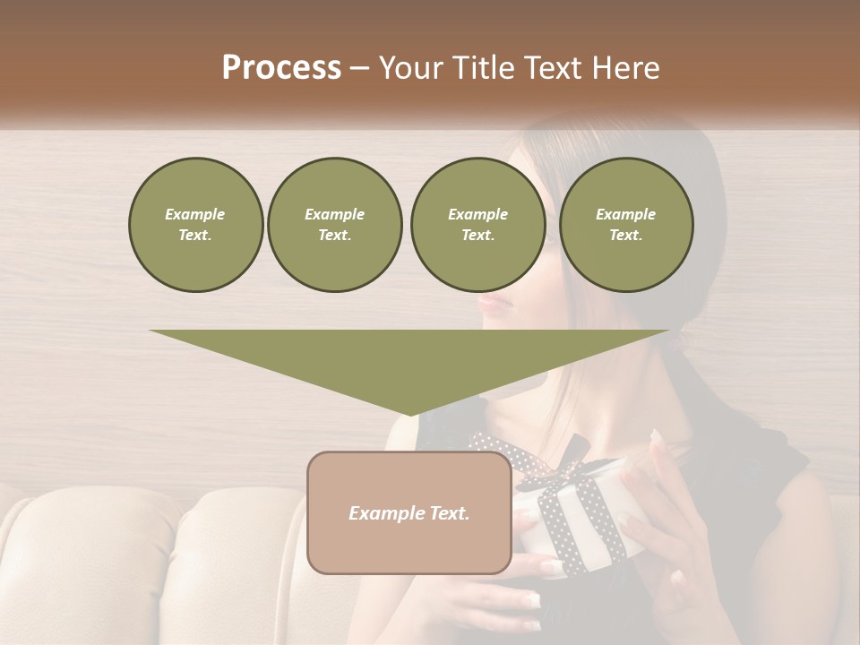A Woman Sitting On A Couch With Her Hand On Her Chest PowerPoint Template